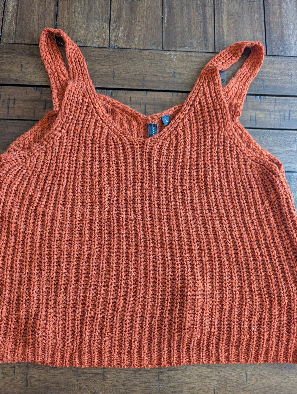 Rust Orange Knit Tank Top
